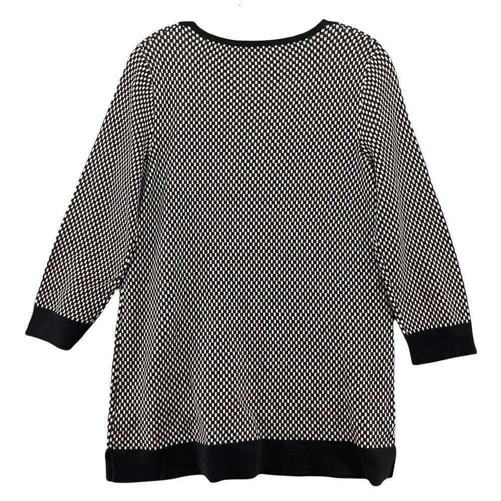 Cable & Gauge Black and White Knit Tunic Sweater - Picture 2 of 9